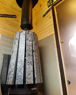 Дровяная банная печь GrillD Cometa Vega 350 Long Max Stone Pro (Серпентинит)