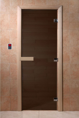 Стеклянная дверь DoorWood Черный жемчуг, коробка ольха